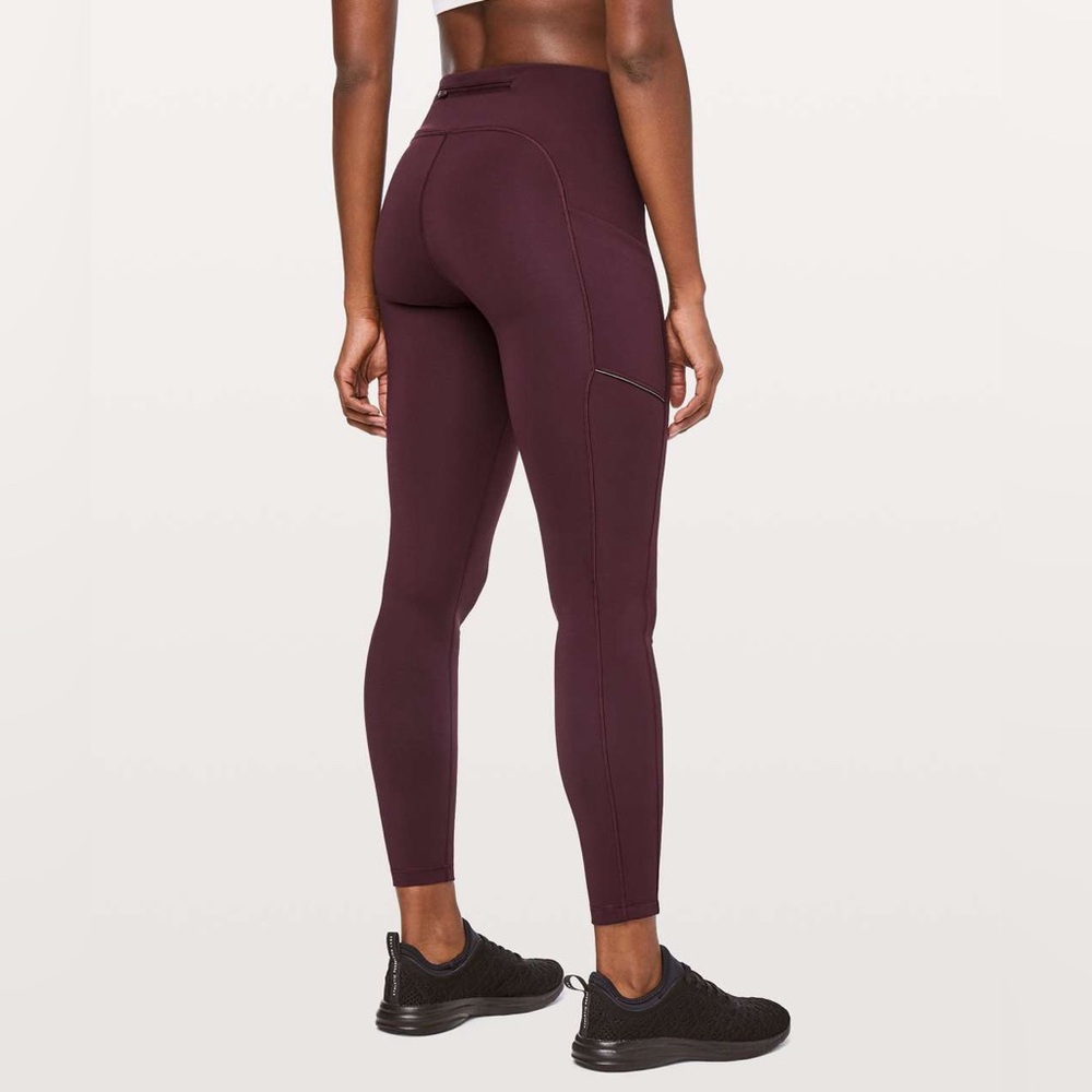 Lululemon Athletica Dark Adobe Maroon Speed Up Tight Full on Luxtreme Legging